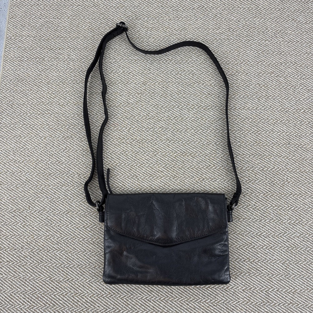 Vilenca Holland Black Genuine Leather Cross Shoulder Bag Purse